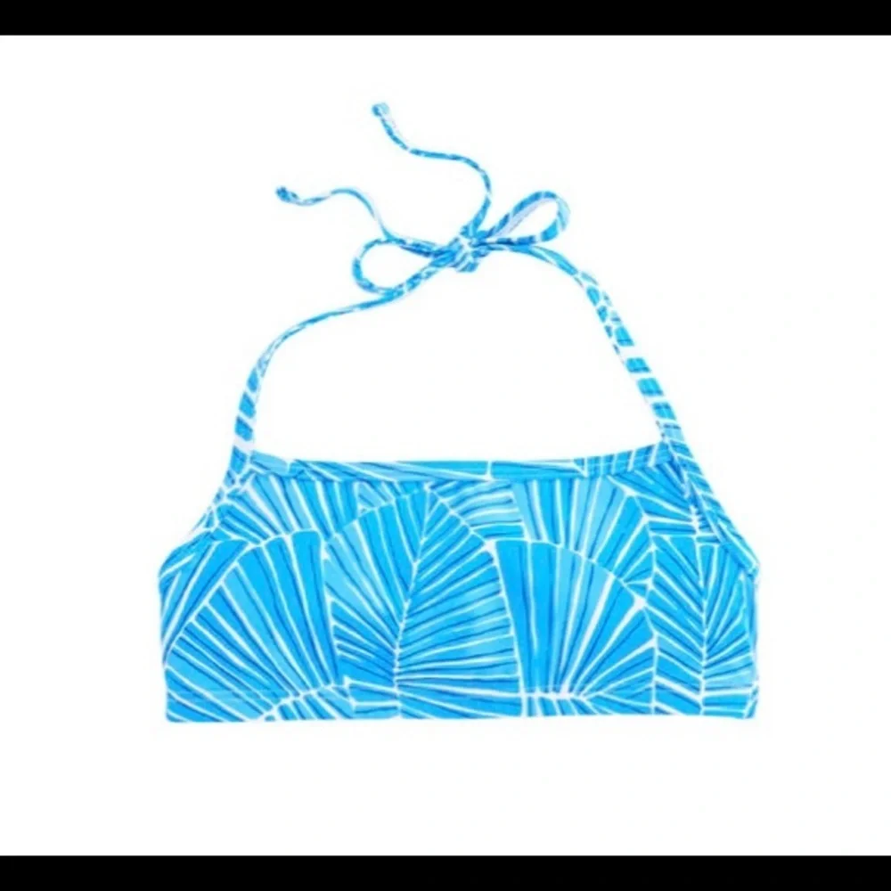 Vineyard Vines Abstract Leaf Halter Bikini Top Girl’s size Small